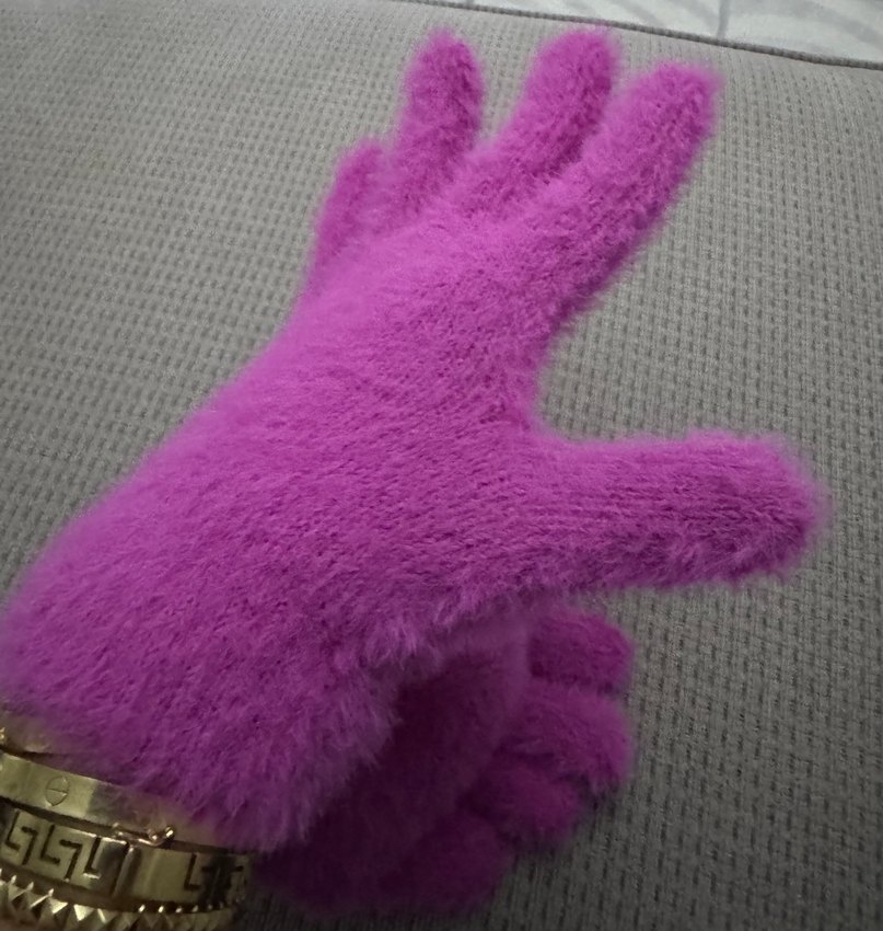 Pembe Kız Çocuk Örgü Eldiven - Görsel 3