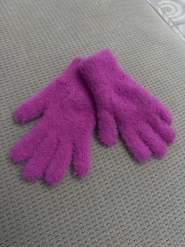 Pembe Kız Çocuk Örgü Eldiven - Görsel 2