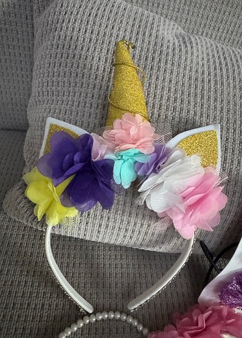 Çiçekli Elastik Çocuk Saç Bantları ve Tokalar - Görsel 2