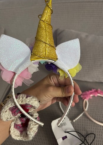 Çiçekli Elastik Çocuk Saç Bantları ve Tokalar - Görsel 5