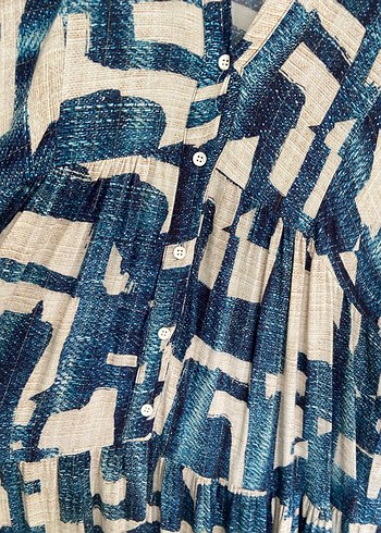 Bohem Uzun Pilili V Yaka Elbise - Görsel 3