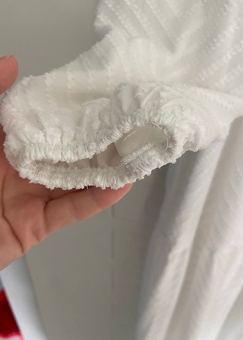 Kadın Beyaz Uzun Keten Elbise - Görsel 2