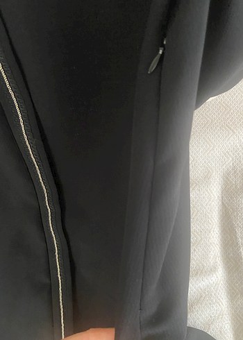 Siyah Fermuarlı Uzun Kadın ferace - Görsel 5