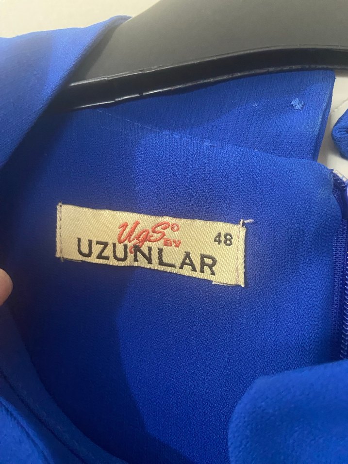 Mavi Uzun Kollu Saten Tunik - Görsel 4