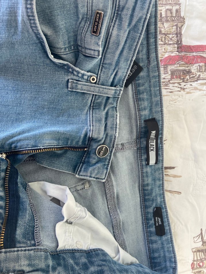 Gri Bol Kesim Erkek Kot Pantolon - Görsel 3