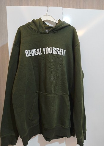 Diğer Haki Yesil Oversize Kapusonlu Sweatshirt