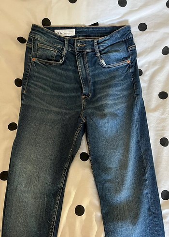 Zara Mavi Yikamali Denim Skinny Jean