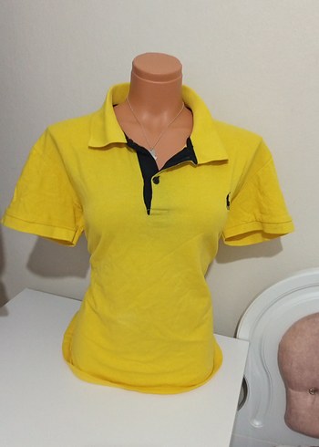 U.S Polo Assn. Vintage Y2k Canli Sari Kadin Polo Tisort