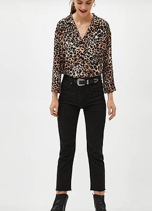 Bershka Bershka leopar desenli gömlek
