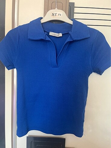 Mavi T-Shirt V yaka