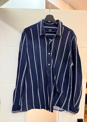 Mavi Jeans Mavi Lacivert Cizgili Rahat Gomlek