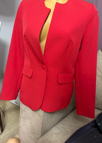 Koton Kirmizi Tek Dugmeli Kadin Blazer Ceket