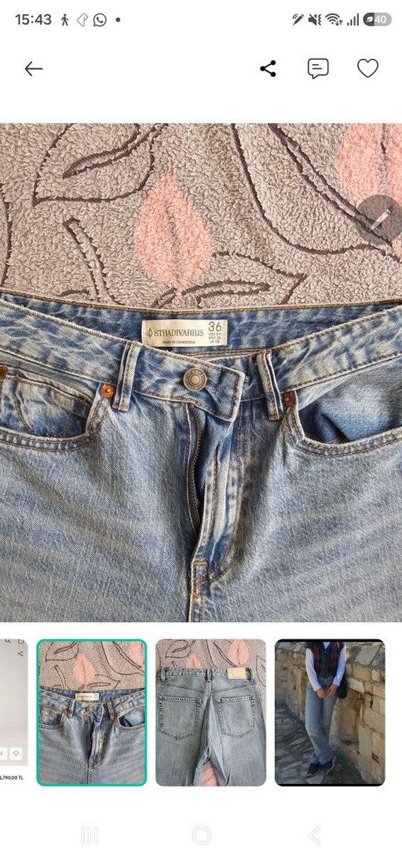 stradivarius d98 vintage jean — görsel 3/5