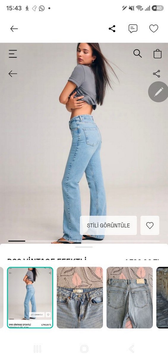 stradivarius d98 vintage jean — görsel 2/5