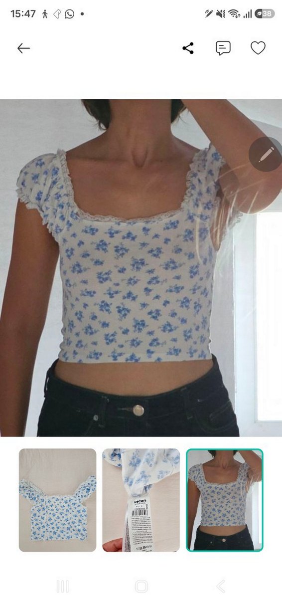 coquette çiçekli bluz — görsel 3/4