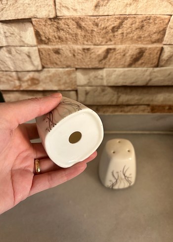 Beyaz Gri Desenli Baharatlık Seti - Görsel 3