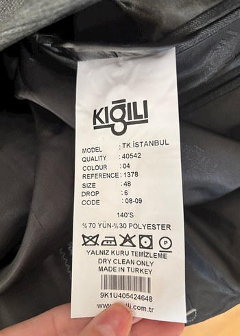 Düğmeli Gri Erkek Takım Elbise - Görsel 4