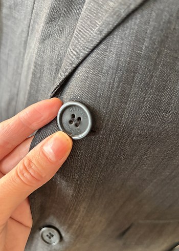 Düğmeli Gri Erkek Takım Elbise - Görsel 2