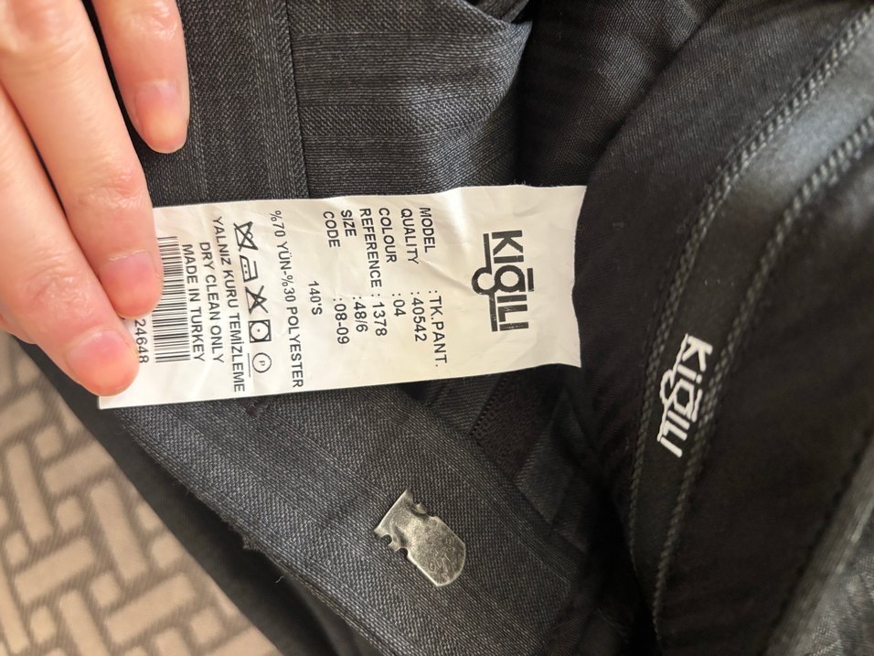 Düğmeli Gri Erkek Takım Elbise - Görsel 5