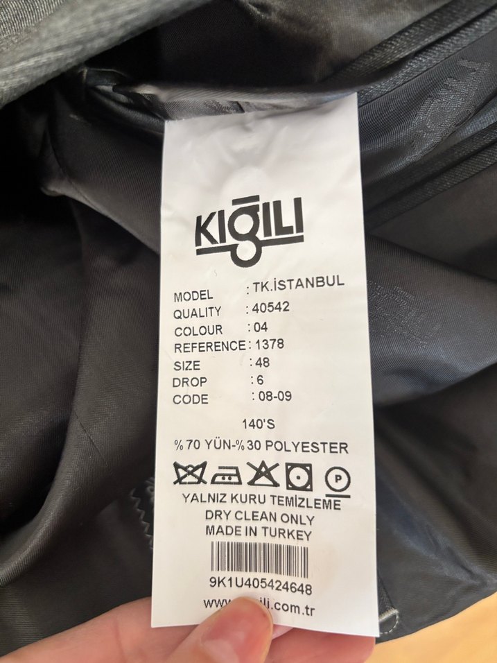 Düğmeli Gri Erkek Takım Elbise - Görsel 4