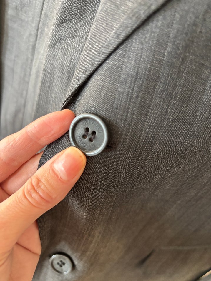 Düğmeli Gri Erkek Takım Elbise - Görsel 2