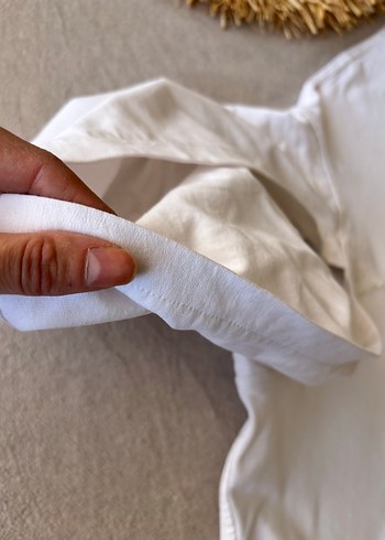 Kadın Beyaz Kapüşonlu Rahat Kesim Sweatshirt - Görsel 4