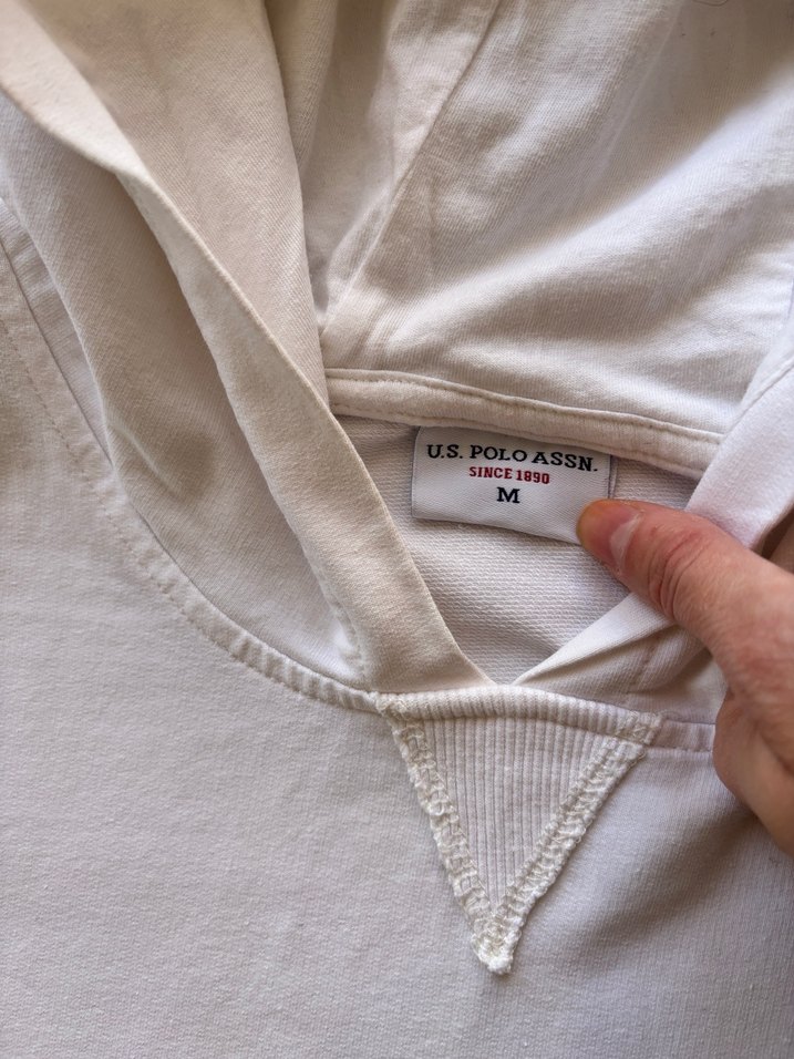 Kadın Beyaz Kapüşonlu Rahat Kesim Sweatshirt - Görsel 3