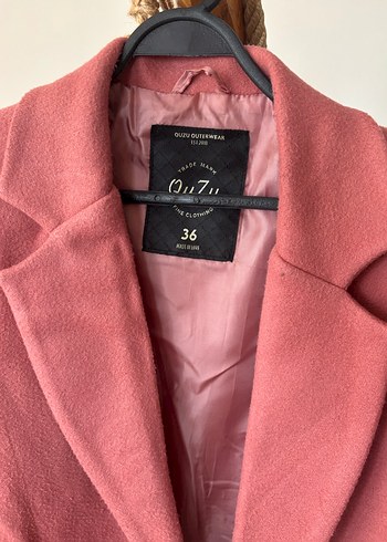 Tek Düğmeli somon rengi kaban - Görsel 2