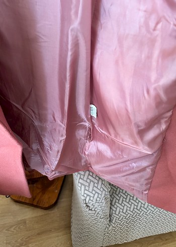 Tek Düğmeli somon rengi kaban - Görsel 6