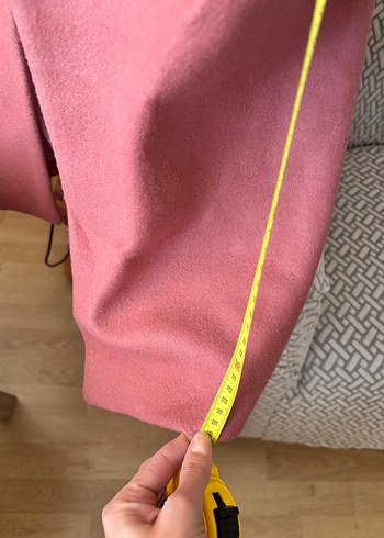 Tek Düğmeli somon rengi kaban - Görsel 5