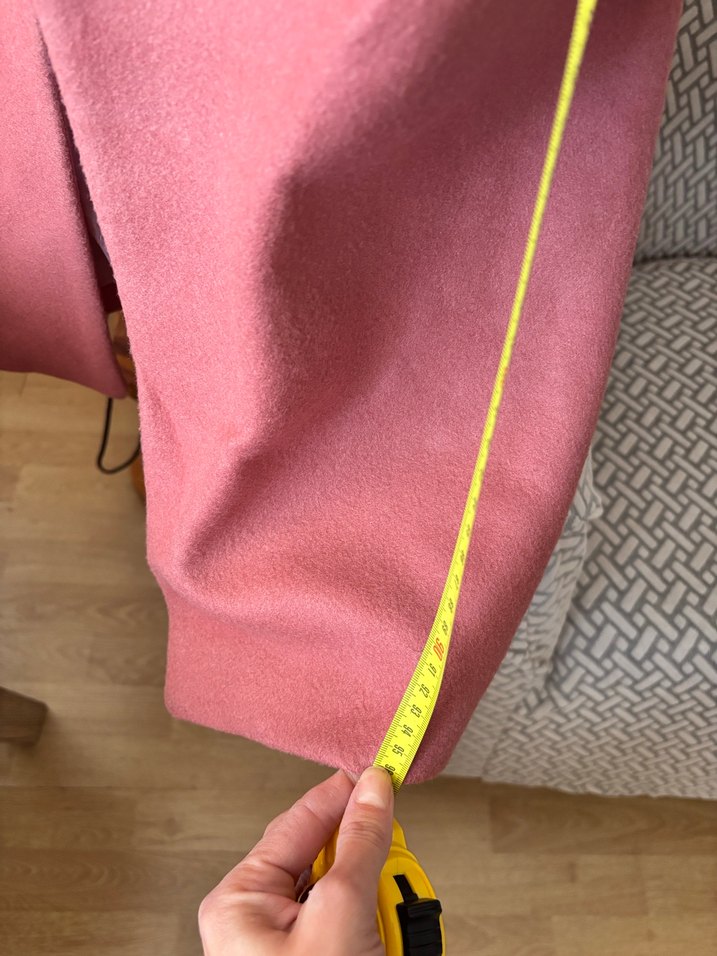 Tek Düğmeli somon rengi kaban - Görsel 5