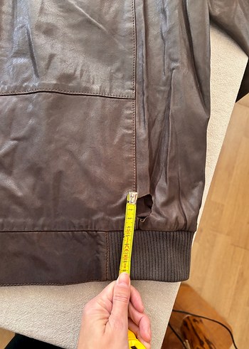 Kahverengi Deri Biker ceket - Görsel 6