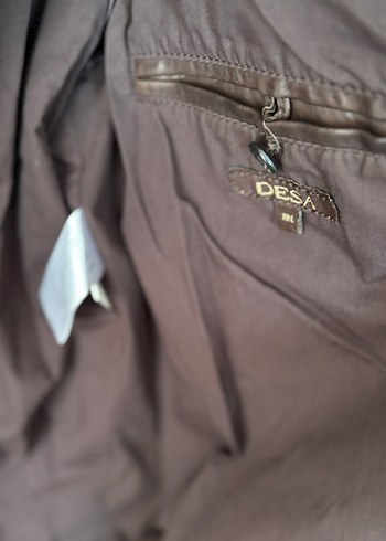 Kahverengi Deri Biker ceket - Görsel 4