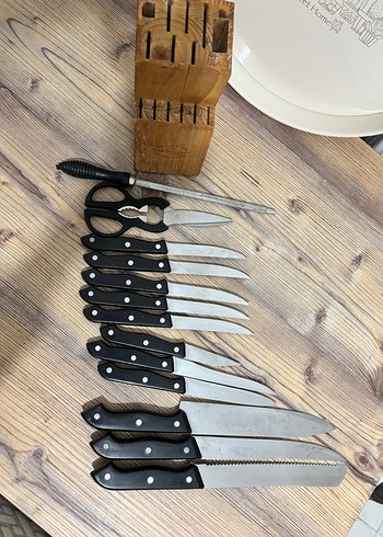 Siyah Bıçak Seti ve Ahşap Standı - Görsel 4