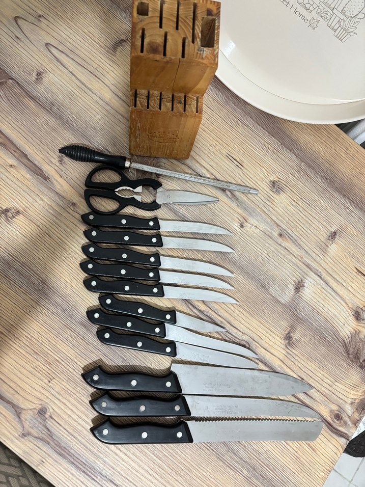 Siyah Bıçak Seti ve Ahşap Standı - Görsel 4