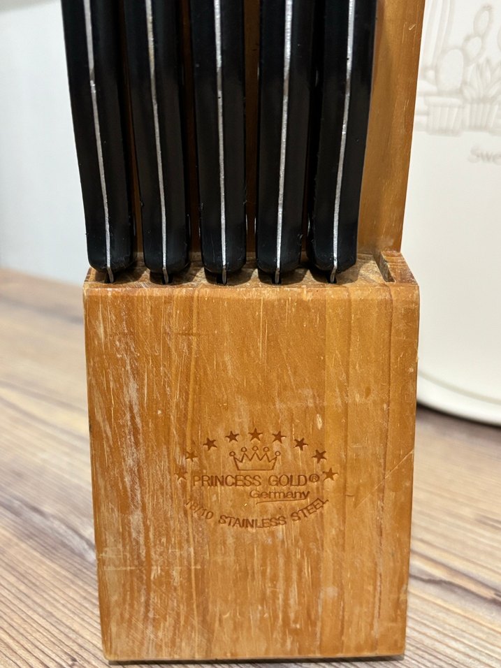 Siyah Bıçak Seti ve Ahşap Standı - Görsel 2