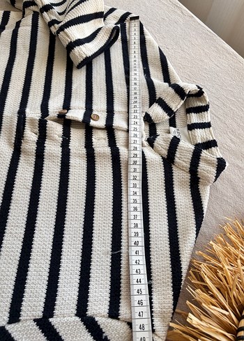 Çizgili, Yüksek Yakalı erkek Triko sweatshirt - Görsel 3