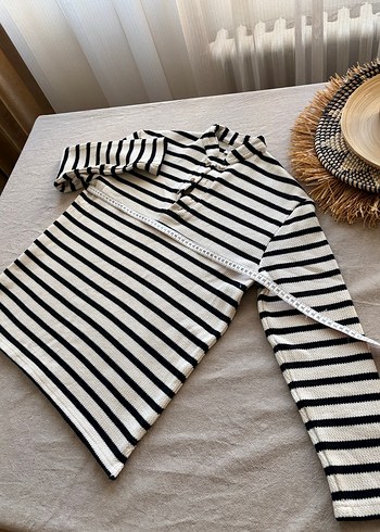 Çizgili, Yüksek Yakalı erkek Triko sweatshirt - Görsel 6