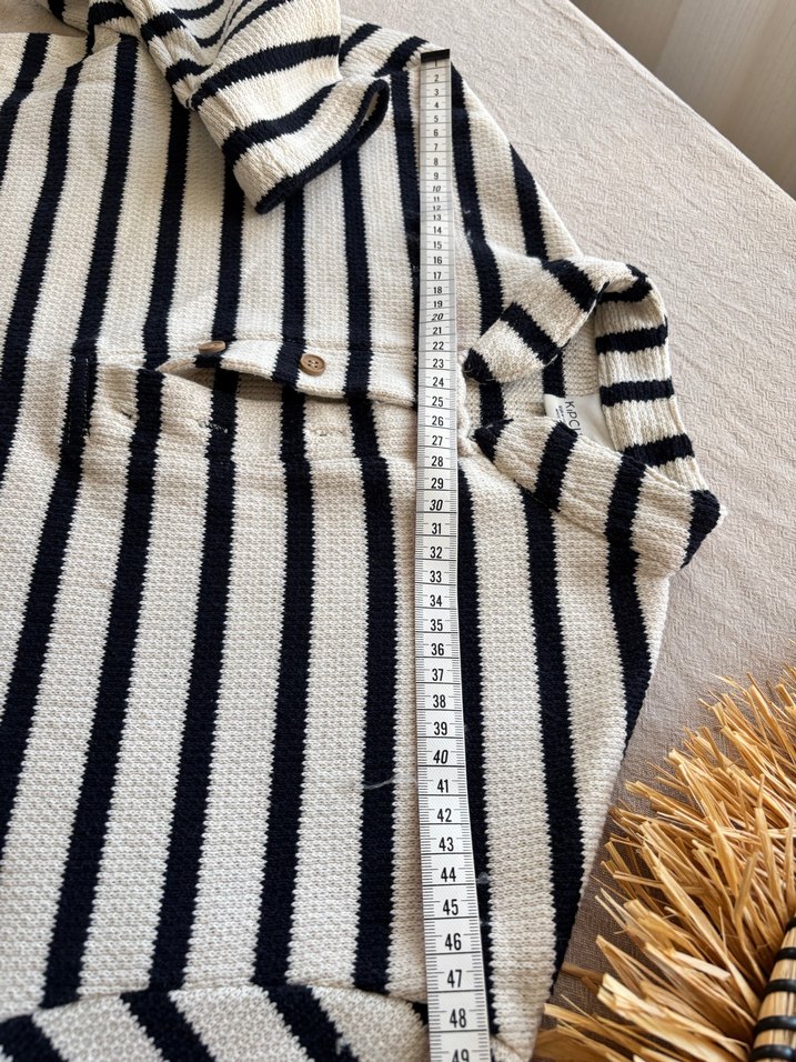 Çizgili, Yüksek Yakalı erkek Triko sweatshirt - Görsel 3