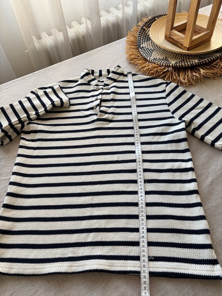 Çizgili, Yüksek Yakalı erkek Triko sweatshirt - Görsel 5