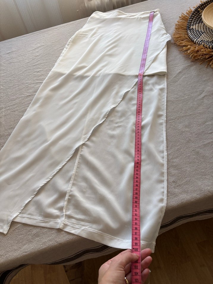 Beyaz Uzun Kadın Etek - Görsel 3