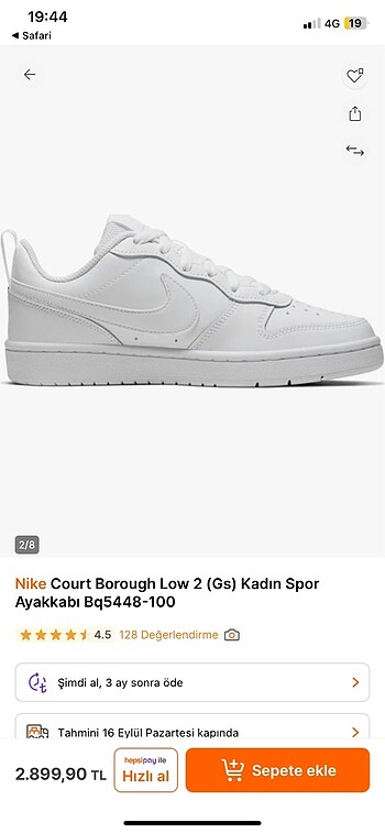 Nike Court Borough Low 2 (Gs) Kadın Spor Ayakkabı