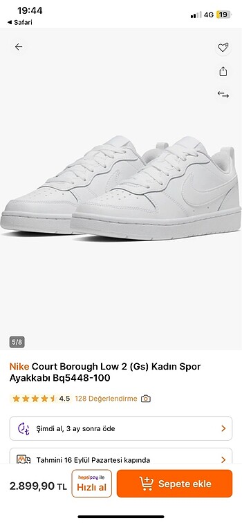 Nike Nike Court Borough Low 2 (Gs) Kadın Spor Ayakkabı