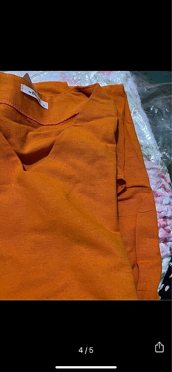 s Beden turuncu Renk Keten elbise