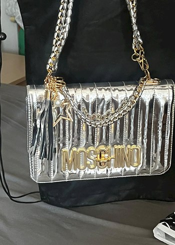Moschino Moschino gri altın tonlamali canta