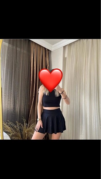 Diğer Siyah şort etek pileli tenis spor