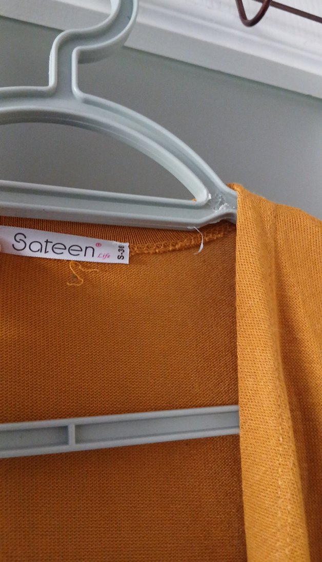 Uzun Kollu Kadın Sarı Bohem Kimono - Görsel 2