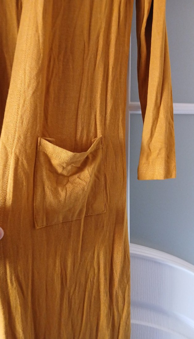 Uzun Kollu Kadın Sarı Bohem Kimono - Görsel 3