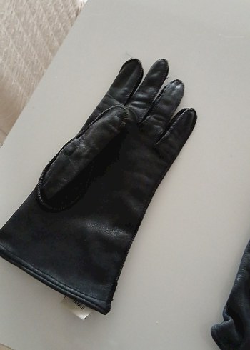 Siyah Deri Kadın Eldiven - Tokalı - Görsel 3