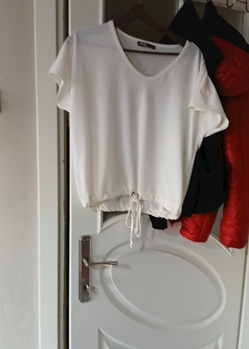 Beyaz Pamuklu Tişörtü - Görsel 6